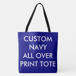 Op maat gemaakte NAVY ALL OVER PRINT TOTE TAS