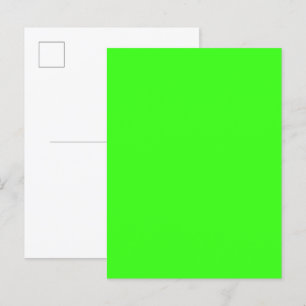 Op maat gemaakte neon groene ansichtkaart aankondigingskaart