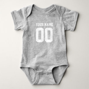 Op maat gemaakte nummer baby voetbal tenue rompert romper