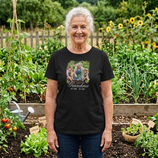 Op maat gemaakte oma foto geheugen cadeau geperson t-shirt