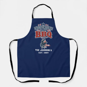 Op maat gemaakte Onafhankelijkheidsdag BBQ Beige F Schort