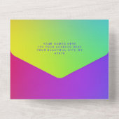 Op maat gemaakte Oogverblindende Regenboog Moderne All In One Uitnodiging (Achterkant)