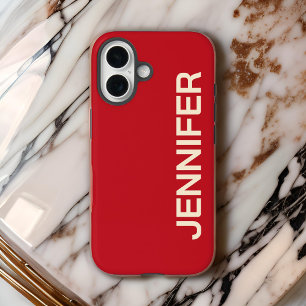 Op maat gemaakte oranje telefoonhoesje, afstudeerc iPhone 16 hoesje