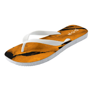 Op Maat Gemaakte Paar Slippers Geborsteld Oranje Z Teenslippers