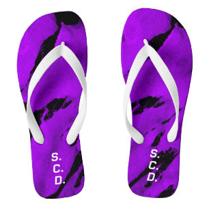 Op Maat Gemaakte Paar Slippers Geborsteld Paars Zw Teenslippers