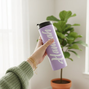 Op maat gemaakte paarse tumbler cadeau voor mama, thermosbeker