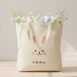 Op maat gemaakte Paashaas Gezicht Gepersonaliseerd Tote Bag