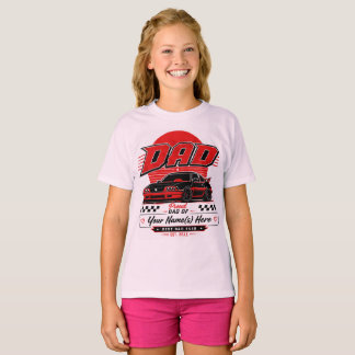 Op maat gemaakte papa race team auto enthousiast k t-shirt