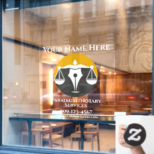 Op maat gemaakte paralegal notarisdiensten Zakelij Raamsticker