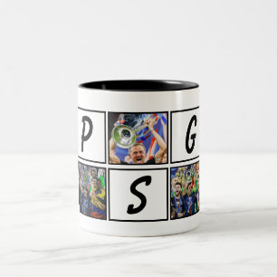 Op maat gemaakte Paris voetbalmok, gepersonaliseer Tweekleurige Koffiemok
