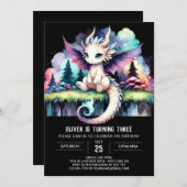 Op maat gemaakte Pastel Draak Verjaardag Kaart (Voorkant / Achterkant)