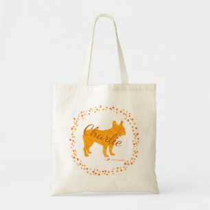 Op maat gemaakte pastel oranje Franse bulldog tas 