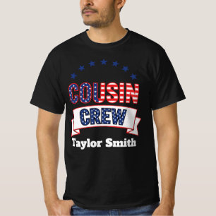 Op maat gemaakte patriottische 4 juli neef crew ma t-shirt