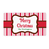 Op maat gemaakte pepermunt Kerstmis labels (Voorkant)