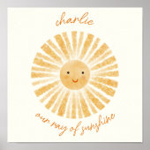 Op maat gemaakte poster voor kinderkamer met zonne (Voorkant)