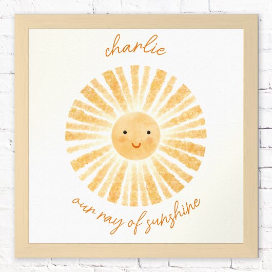 Op maat gemaakte poster voor kinderkamer met zonne