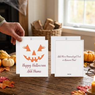 Op maat gemaakte prettige Halloween Jack O Lantern Feestdagenkaart