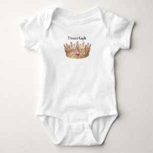 Op maat gemaakte prinsessen tiara baby romper