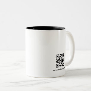 Op maat gemaakte QR-logo website tweedelig zakemok Tweekleurige Koffiemok