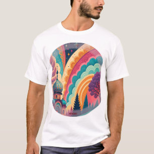 Op maat gemaakte regenboog fantasy art T-shirt
