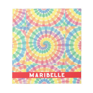 Op maat gemaakte regenboog psychedelische retro ti notitieblok