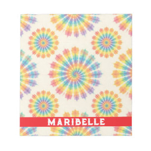 Op maat gemaakte regenboog psychedelische retro ti notitieblok