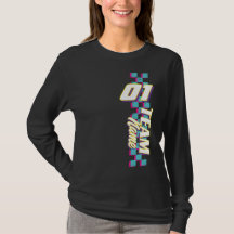 Op maat gemaakte Retro 90s Race Team Nummer T-shir
