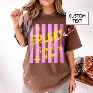 Op maat gemaakte retro schoolgeest mascotte T-shir T-shirt