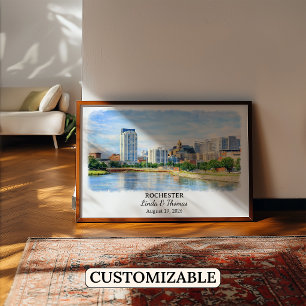 Op maat gemaakte Rochester muurkunst, Minnesota Po Poster