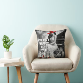 Op maat gemaakte Rode Hoed Piano Glamour Mode Cita Kussen