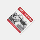 Op maat gemaakte rode Kerstmis foto servetten van (Hoek)