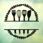 Op maat gemaakte ronde blad keuken gespleten frame raamsticker (Vel 3)