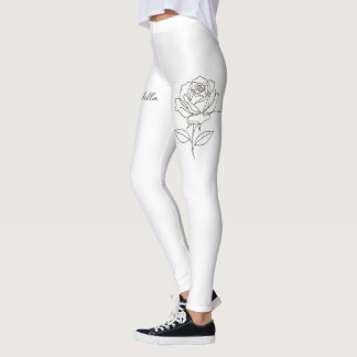 Op maat gemaakte Roos Bloem Leggings - Gepersonali