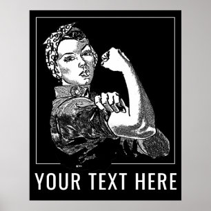 Op-maat-gemaakte Rosie-The-Riveter Grafische Lijn Poster