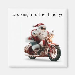 Op maat gemaakte Route 66 Biker Santa Koelkast Kun Magneet