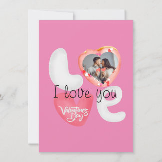 op maat gemaakte roze doughnut liefde valentijnsda feestdagenkaart