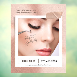 Op maat gemaakte Roze Elegante Esthetische Wimper  Raamsticker