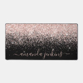 Op maat gemaakte roze gouden glittereffect bureaumat (Voorkant)