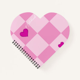 Op maat gemaakte roze hart notitieboek