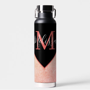Op maat gemaakte roze leren look waterfles