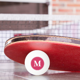 Op maat gemaakte roze witte monogramtafel tennisbi pingpongballen