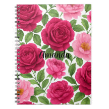 Op maat gemaakte Rozen Bloemen Notitieboek