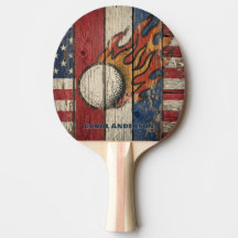 Op maat gemaakte Rustieke Houten VS Vlag Vuur Bal