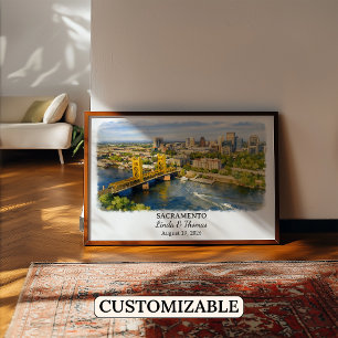 Op maat gemaakte Sacramento muurkunst, California  Poster