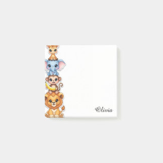 Op maat gemaakte safari dier waterverf plakbriefje post-it® notes