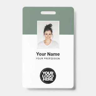 Op maat gemaakte saliegroene naamplaatjes voor bed badge