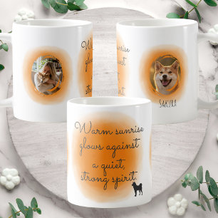 Op maat gemaakte Shiba Inu-mok in pastel oranje wa Koffiemok