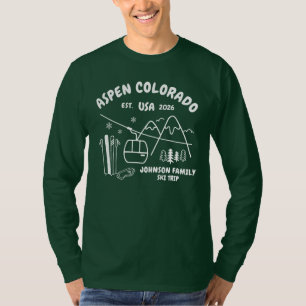 Op maat gemaakte skireis familie vrienden groep ma t-shirt