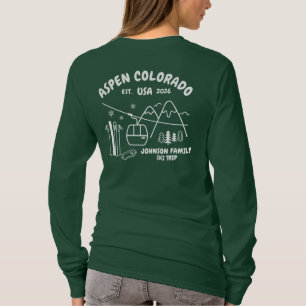 Op maat gemaakte skireis familie vrienden groep ma t-shirt