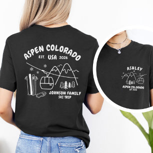 Op maat gemaakte skitrip familie vrienden groep ma t-shirt